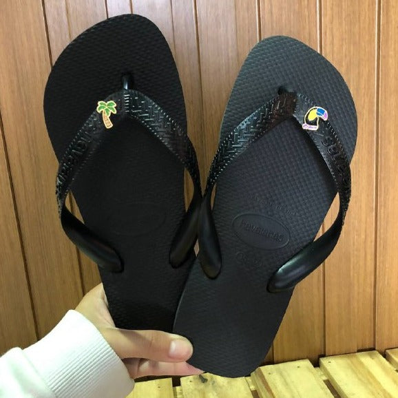 Havaianas Top Preta Coqueiro + Trevo/tucano