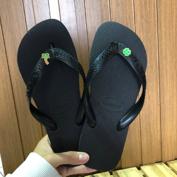 Havaianas Top Preta Coqueiro + Trevo/tucano
