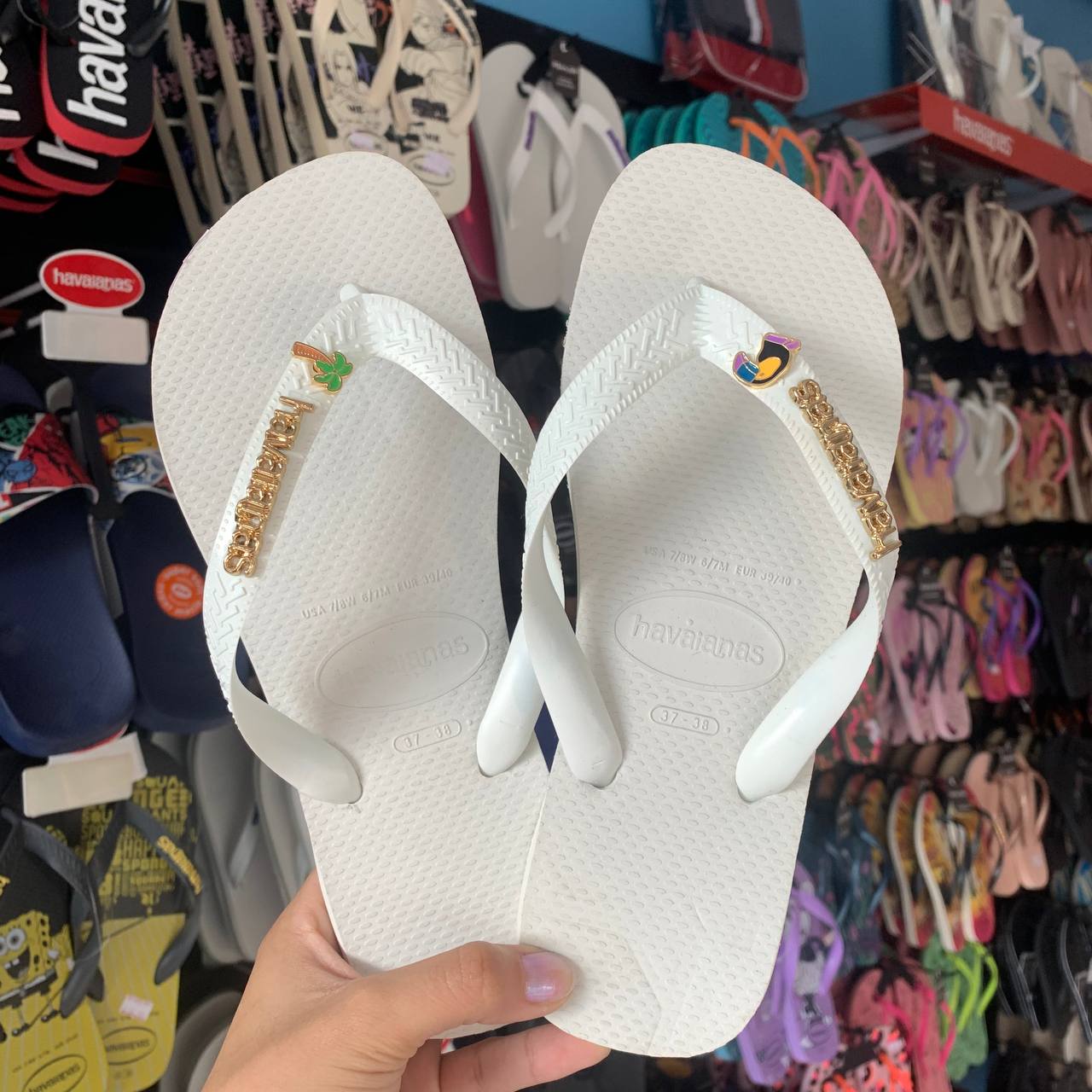 Havaianas Top Branca Tucano e Coqueiro