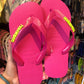 Havaianas Top Rosa Flux Logo Verde Neon