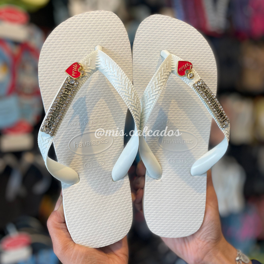 Havaianas Top Branca coracao Mae