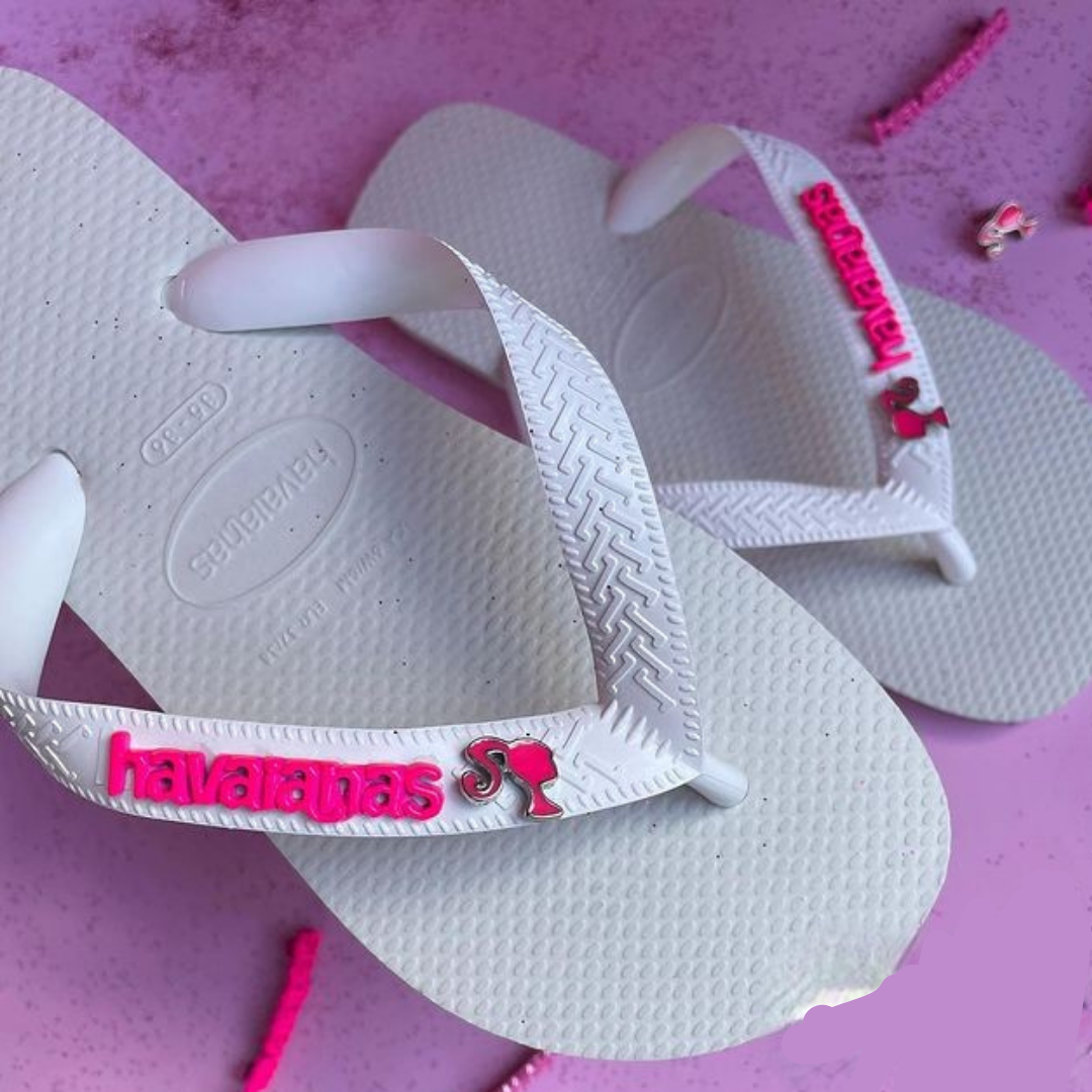 Chinelo Havaianas Top Branca Edicao Barbie