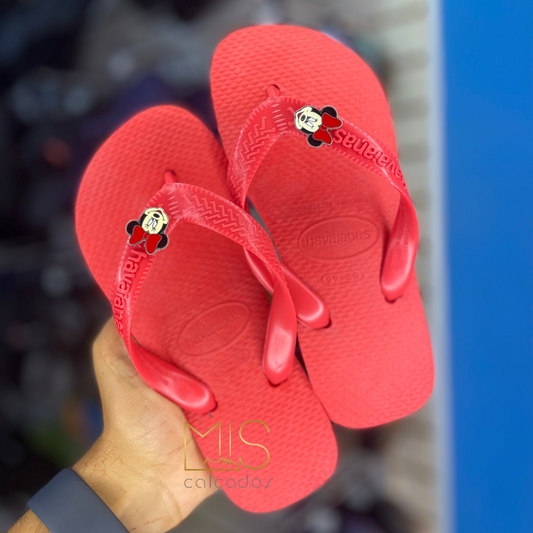 Havaianas Top Vermelha com Minnie Infantil e Adulto