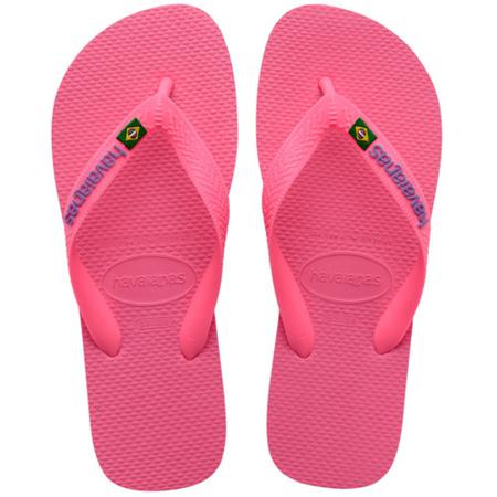 Chinelo Havaianas Brasil Logo rosa cristal