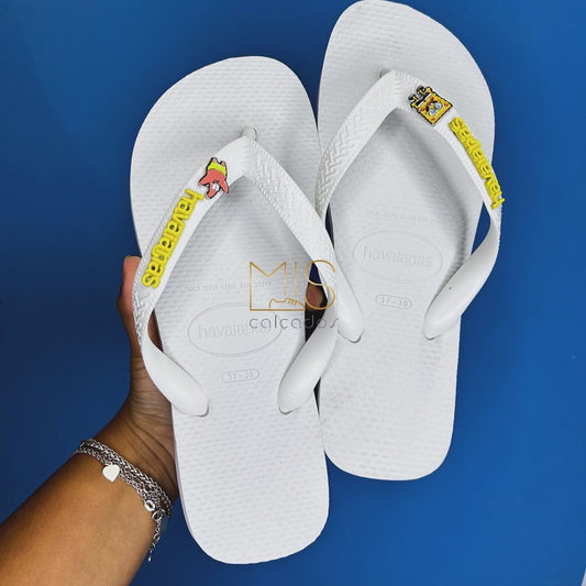 Havaianas top branca bob esponja