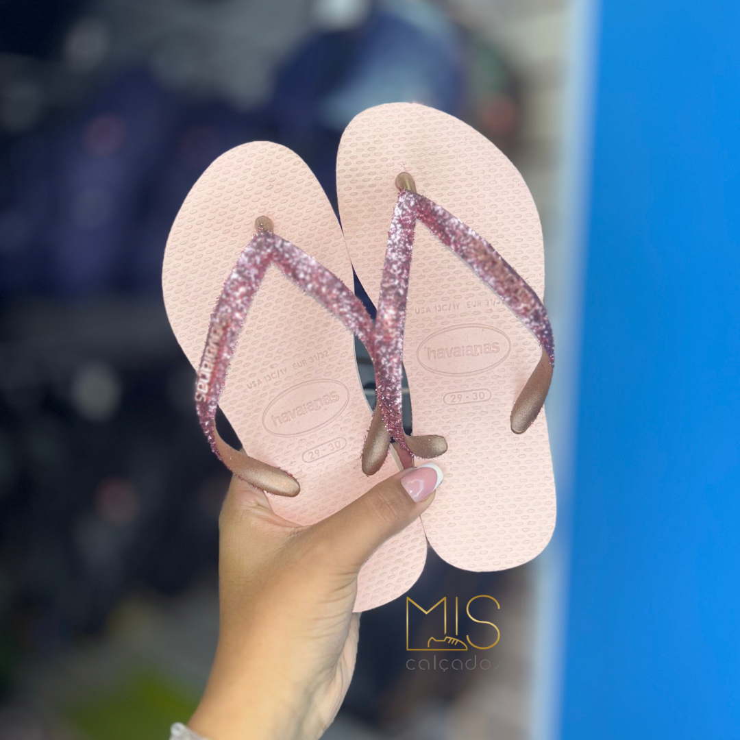 Chinelo Havaianas Infantil Slim Glitter