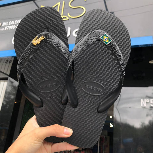 Havaianas Top Preta Brasil + Jacare