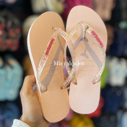 Chinelo Havaianas Slim Logo Metallic